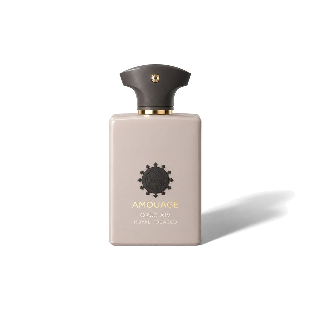 Opus XIV Royal Tobacco by Amouage, bottle casting a soft shadow, photo 1 of 6