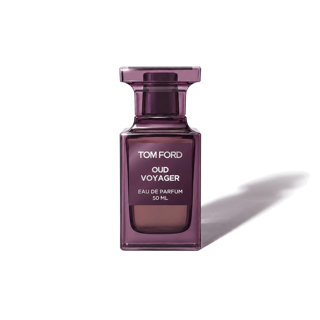 Oud Voyager by Tom Ford, bottle casting a soft shadow, photo 1 of 6