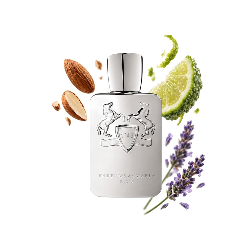 Parfums de Marly Pegasus, az üveg és fő illatjegyei: Keserűmandula, Bergamott és Levendula