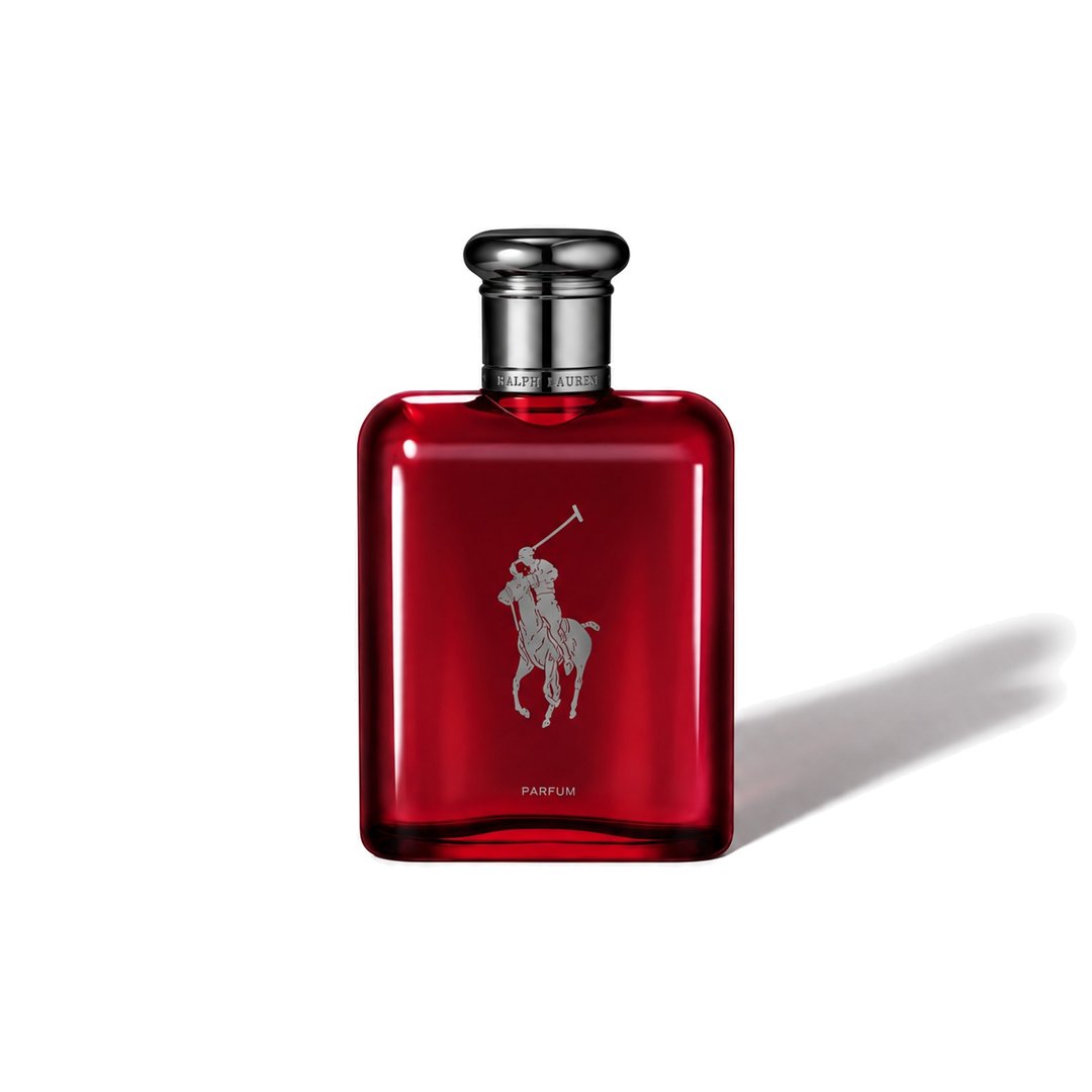 Polo Red Parfum by Ralph Lauren, bottle casting a soft shadow, photo 1 of 6