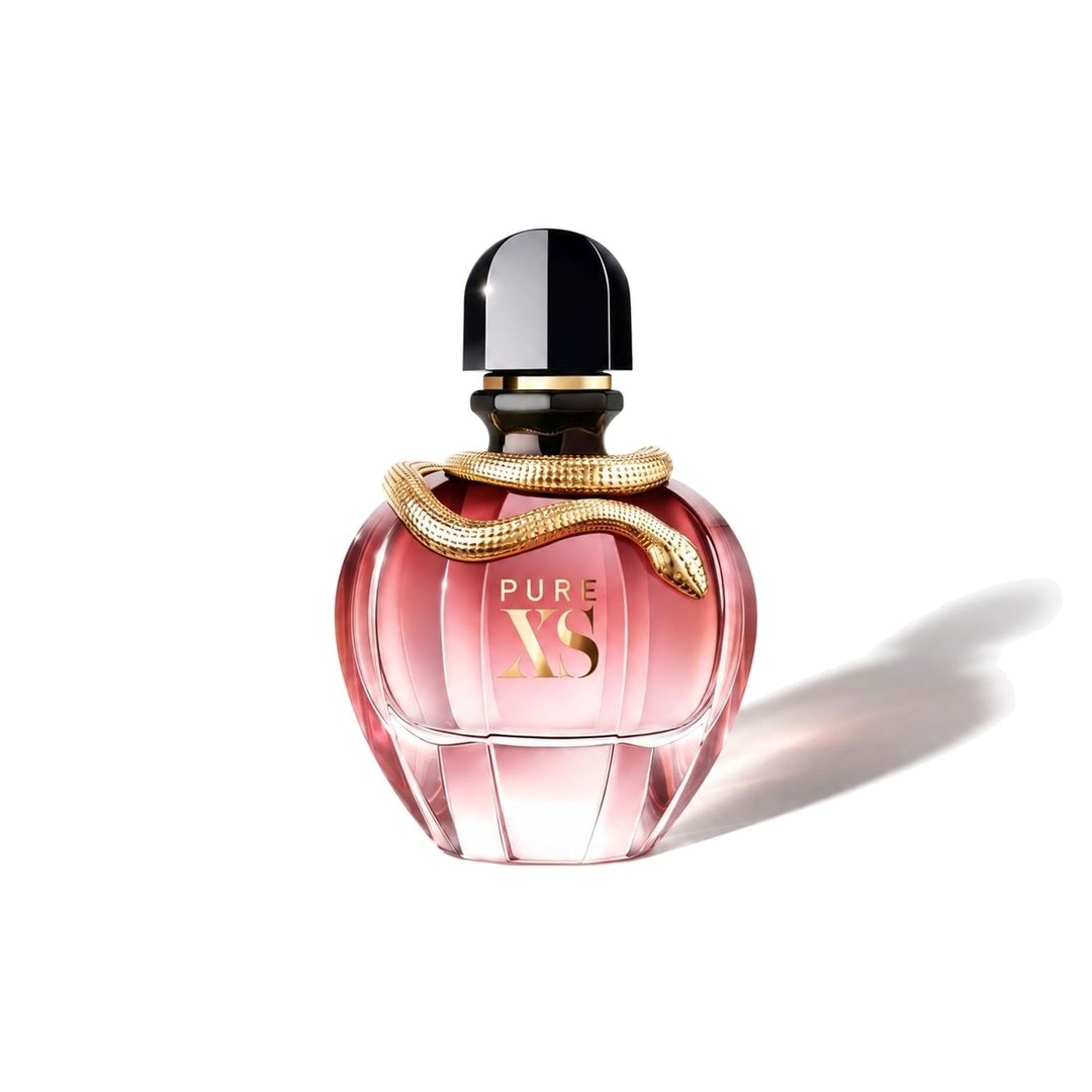 Pure XS For Her by Rabanne, bottle casting a soft shadow, photo 1 of 6