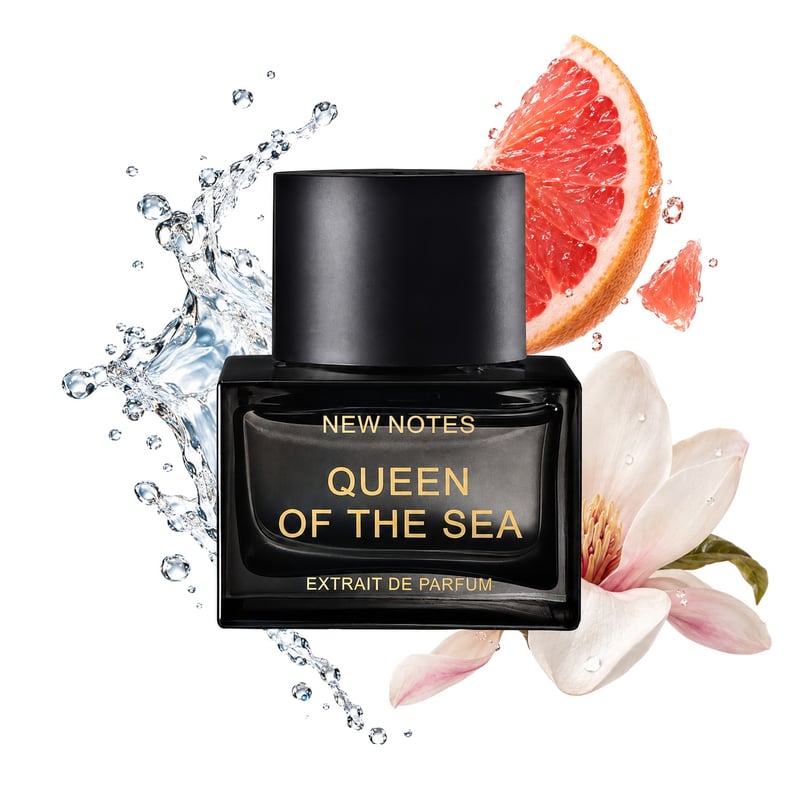 New Notes Queen Of The Sea, az üveg és fő illatjegyei: Tengervíz, Rózsaszín grapefruit és Magnólia