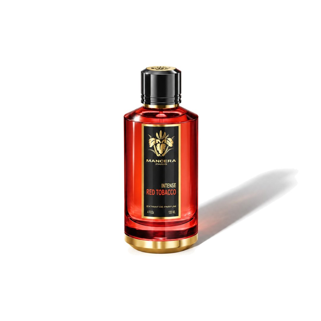Red Tobacco Intense by Mancera, bottle casting a soft shadow, photo 1 of 6
