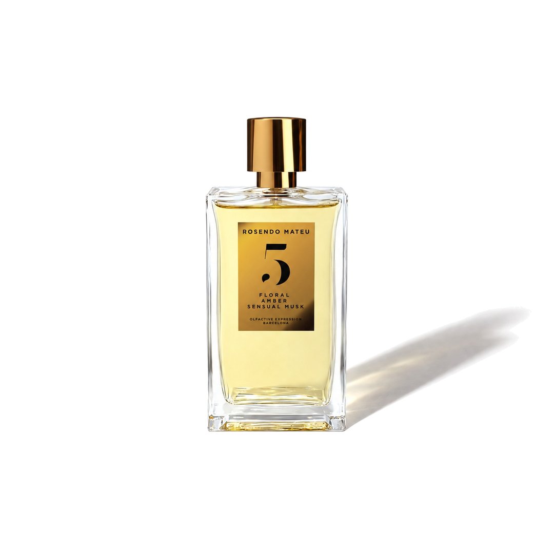 Nº 5 Floral, Amber, Sensual Musk von Rosendo Mateu, Flakon mit weichem Schattenwurf, Foto 1 von 6