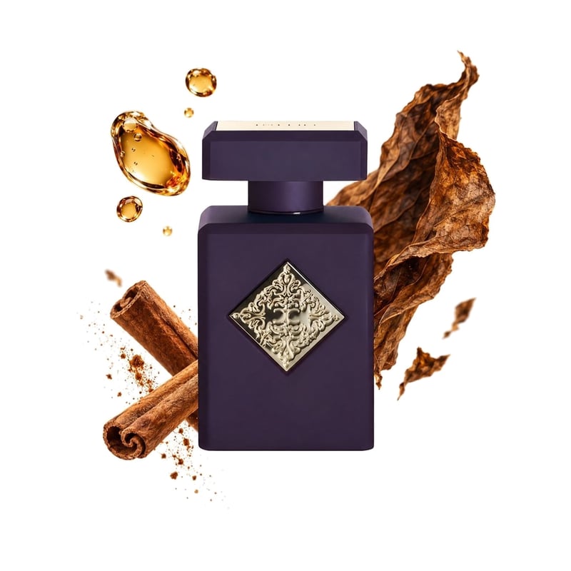 Side Effect by Initio Parfums Prives, bottle pictured with its key notes: Rum, Tobacco and Cinnamon