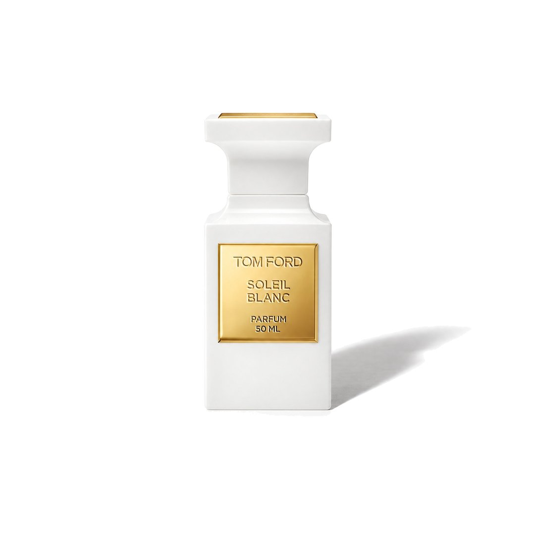 Soleil Blanc Parfum de Tom Ford, frasco que proyecta una sombra suave, foto 1 de 6
