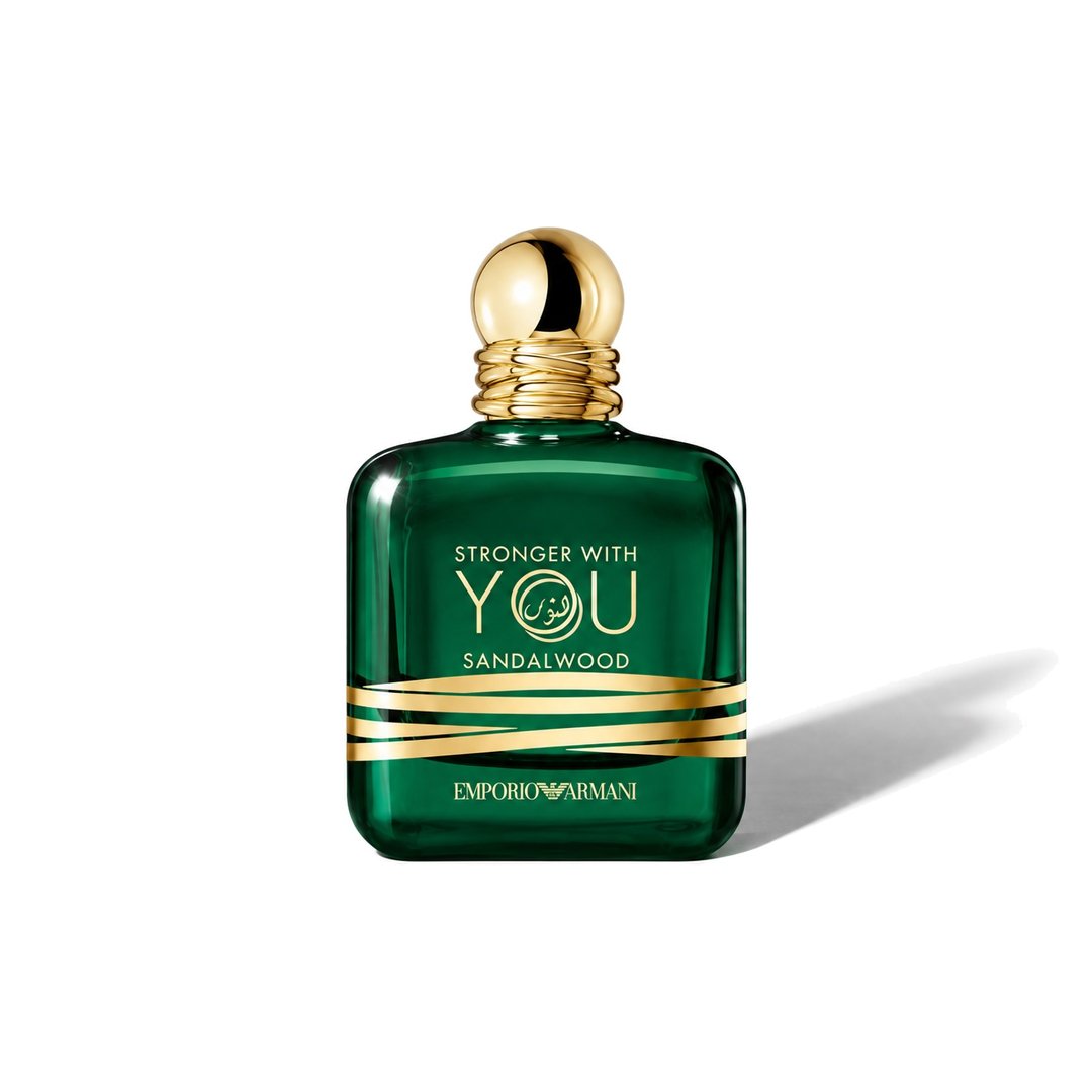Stronger With You Sandalwood by Giorgio Armani, bottle casting a soft shadow, photo 1 of 6