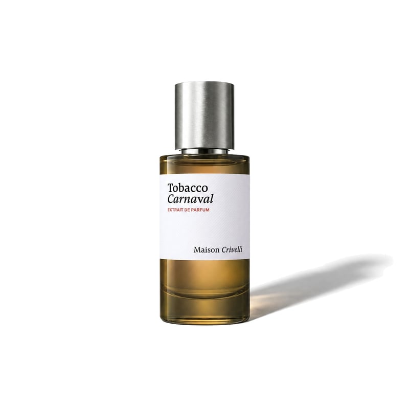 Tobacco Carnaval by Maison Crivelli, bottle casting a soft shadow