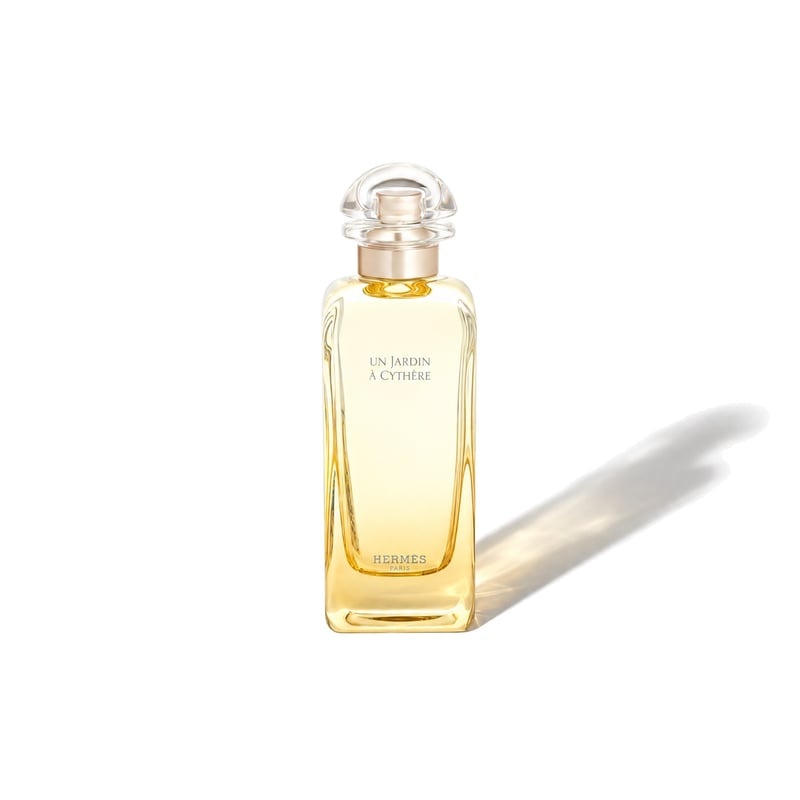 Un Jardin à Cythère by Hermès, bottle casting a soft shadow