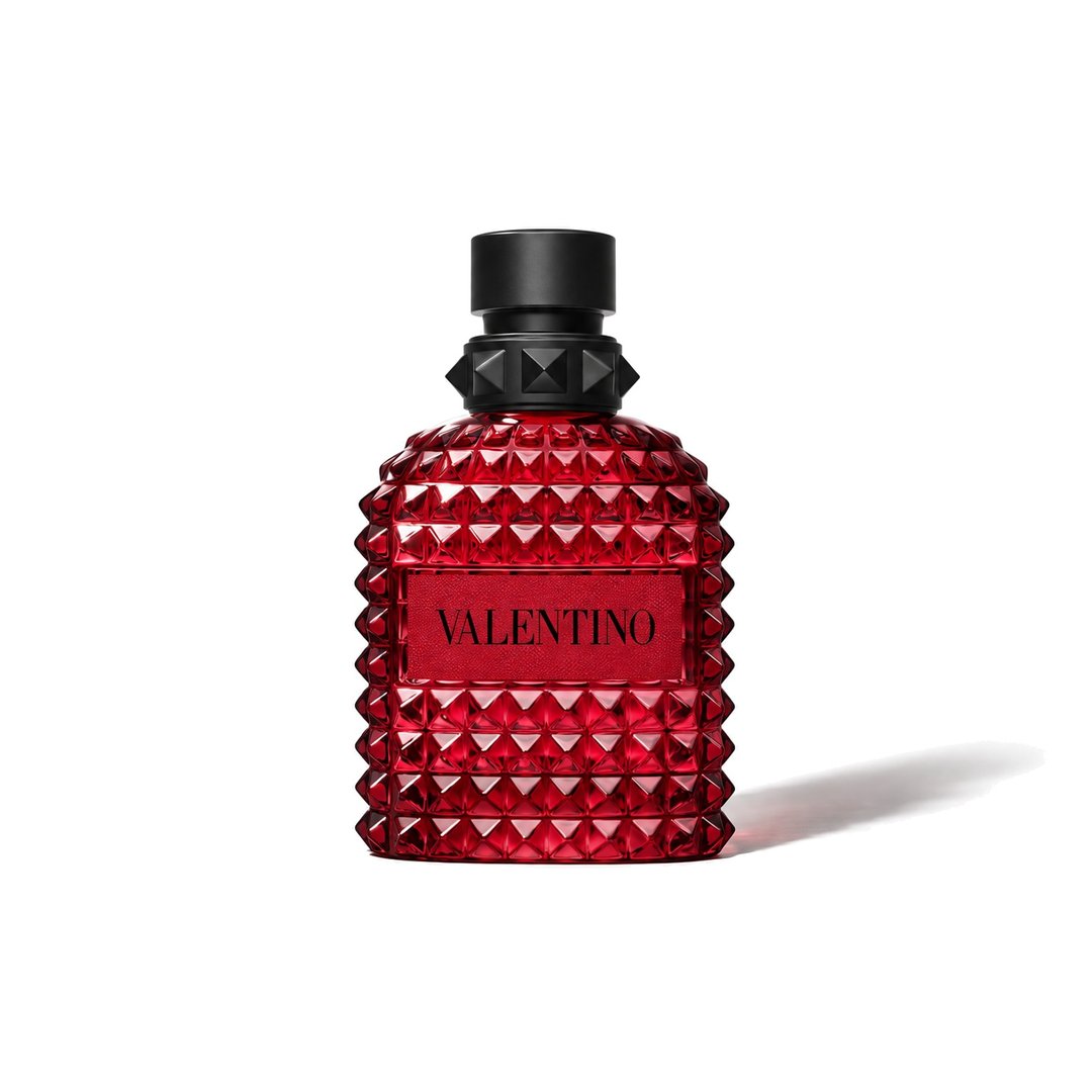 Uomo Born in Roma Rendez-Vous Ruby by Valentino, bottle casting a soft shadow, photo 1 of 6