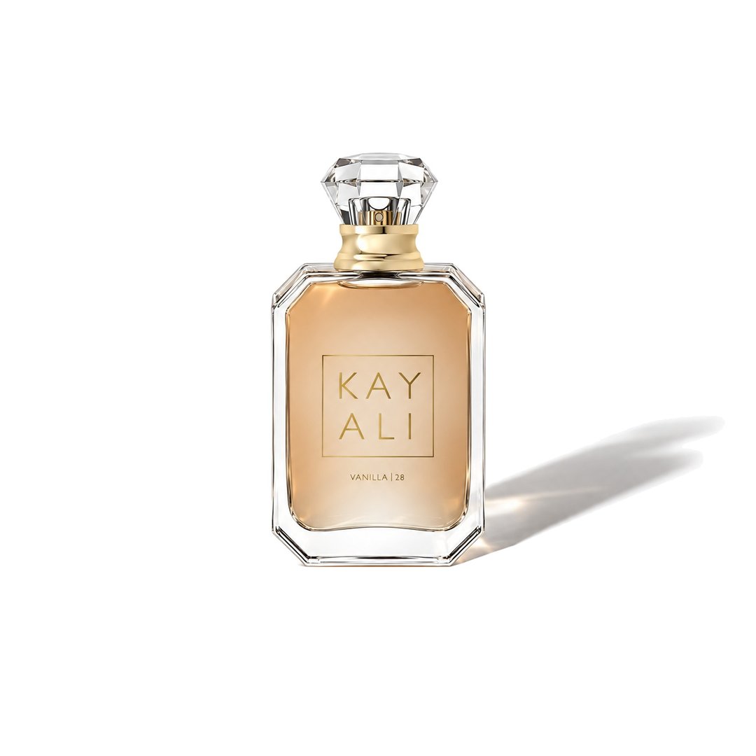 Vanilla | 28 by Kayali, bottle casting a soft shadow, photo 1 of 6