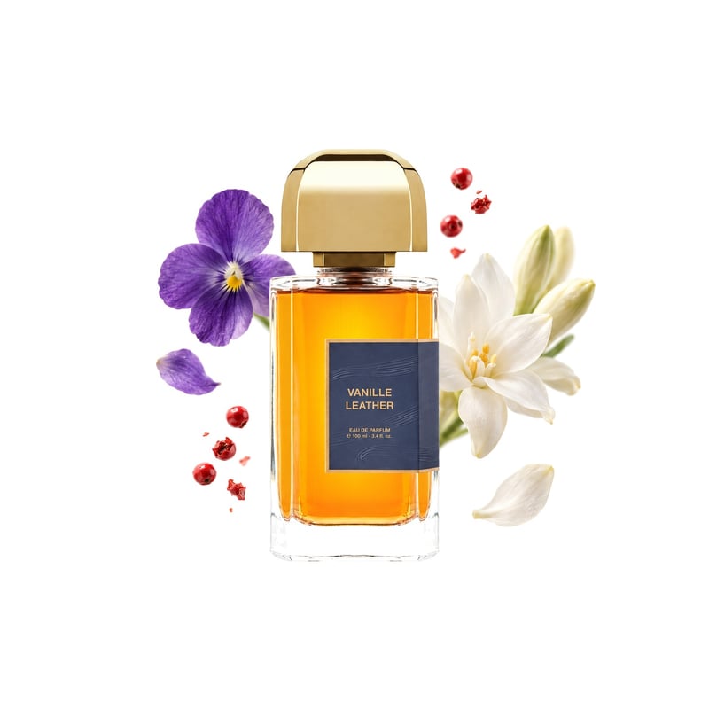BDK Parfums Vanille Leather, az üveg és fő illatjegyei: Ibolya, Rózsaszín bors és Tubarózsa