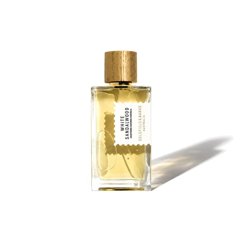 White Sandalwood de Goldfield & Banks, flacon projetant une ombre douce