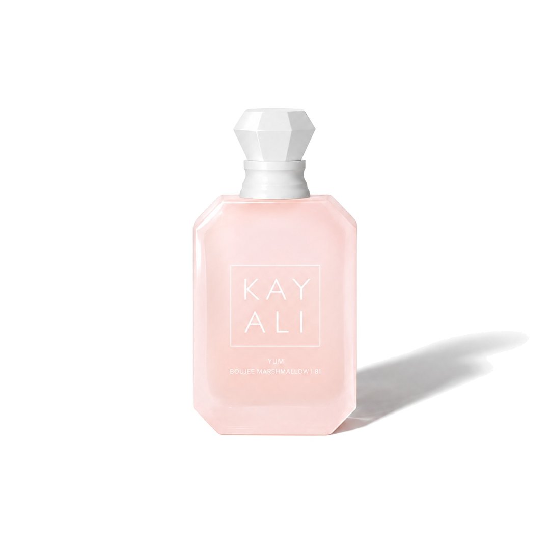 Yum Boujee Marshmallow | 81 by Kayali, bottle casting a soft shadow, photo 1 of 6